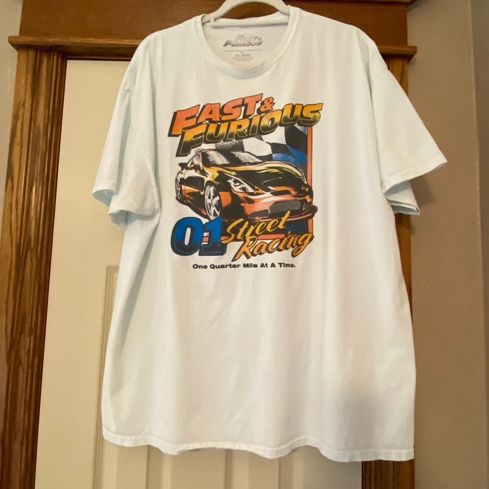 Fast And Furious Mens T Shirt SZ 2 XL White 100% Cotton